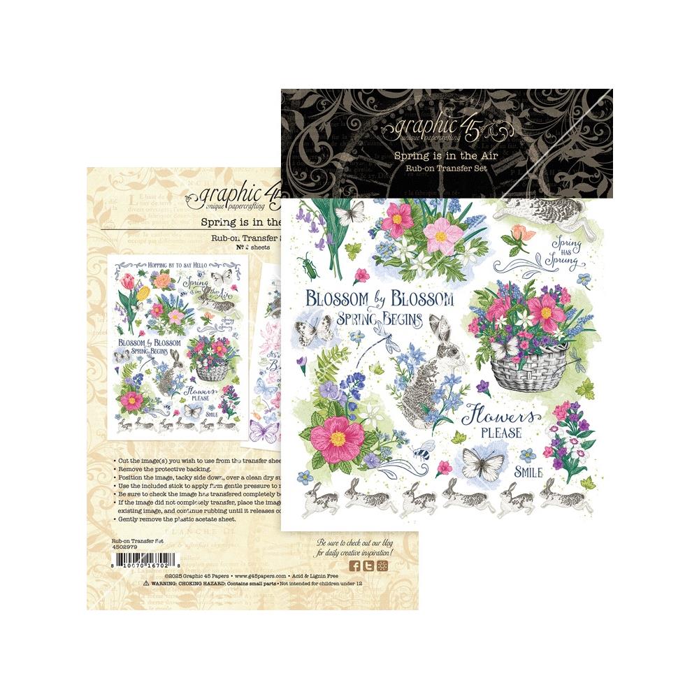 Graphic45 - Rub-On Transfers set - Spring is in the Air