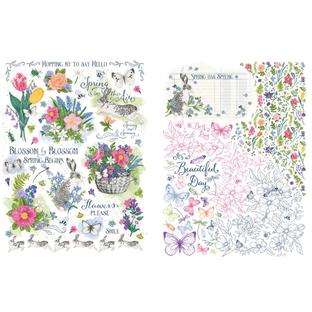 Graphic45 - Rub-On Transfers set - Spring is in the Air - 2