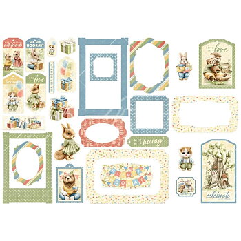 Graphic45 - Die-Cut Assortment - Hip Hip Hooray - Tags & Frames