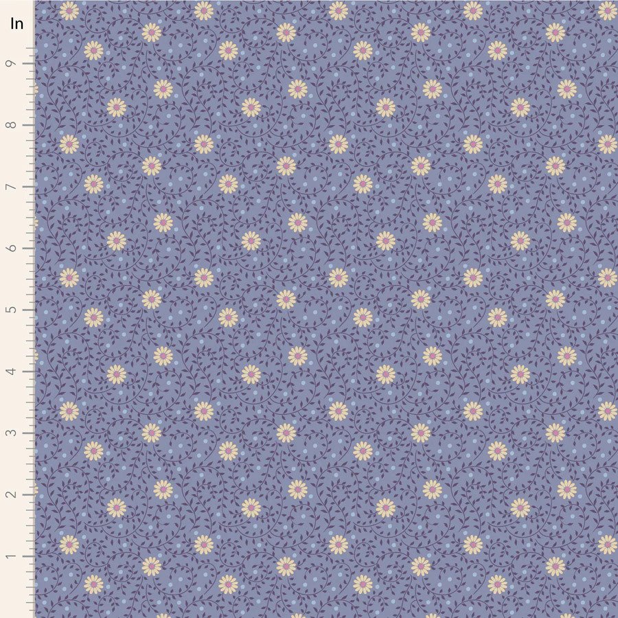 Tyg Tilda Daisydream pitch blue Sanctuary collection - 2