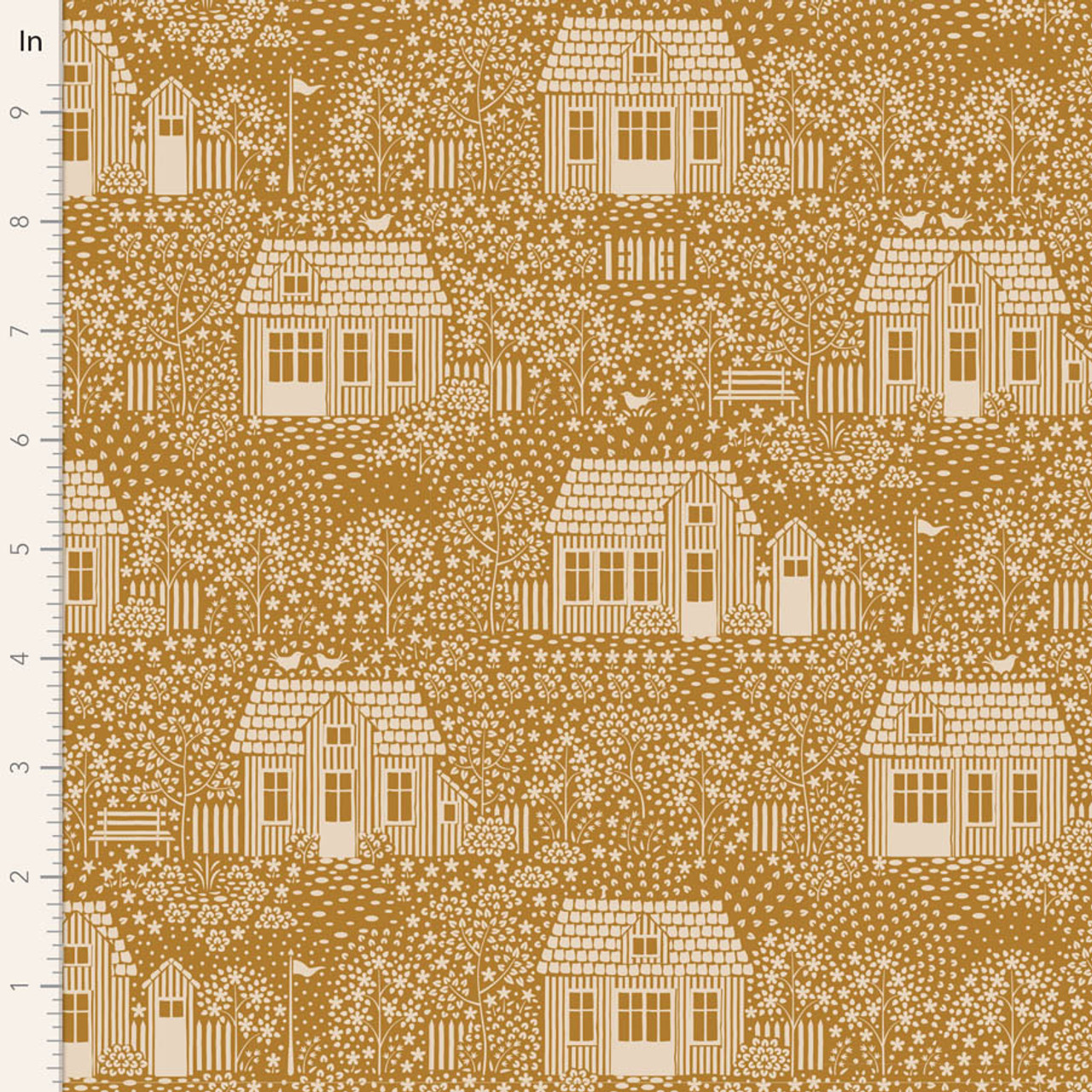 Tyg Tilda My neighborhood Mustard Hometown collection - 2