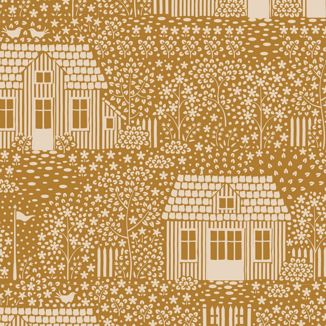 Tyg Tilda My neighborhood Mustard Hometown collection