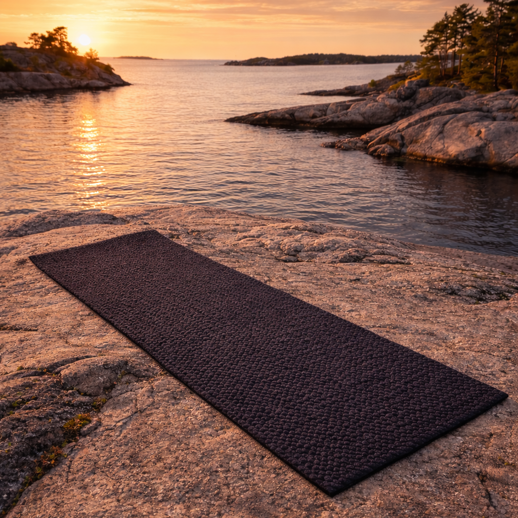 Yoga, meditation och träningsmatta tillverkade av ullbollar! - 24