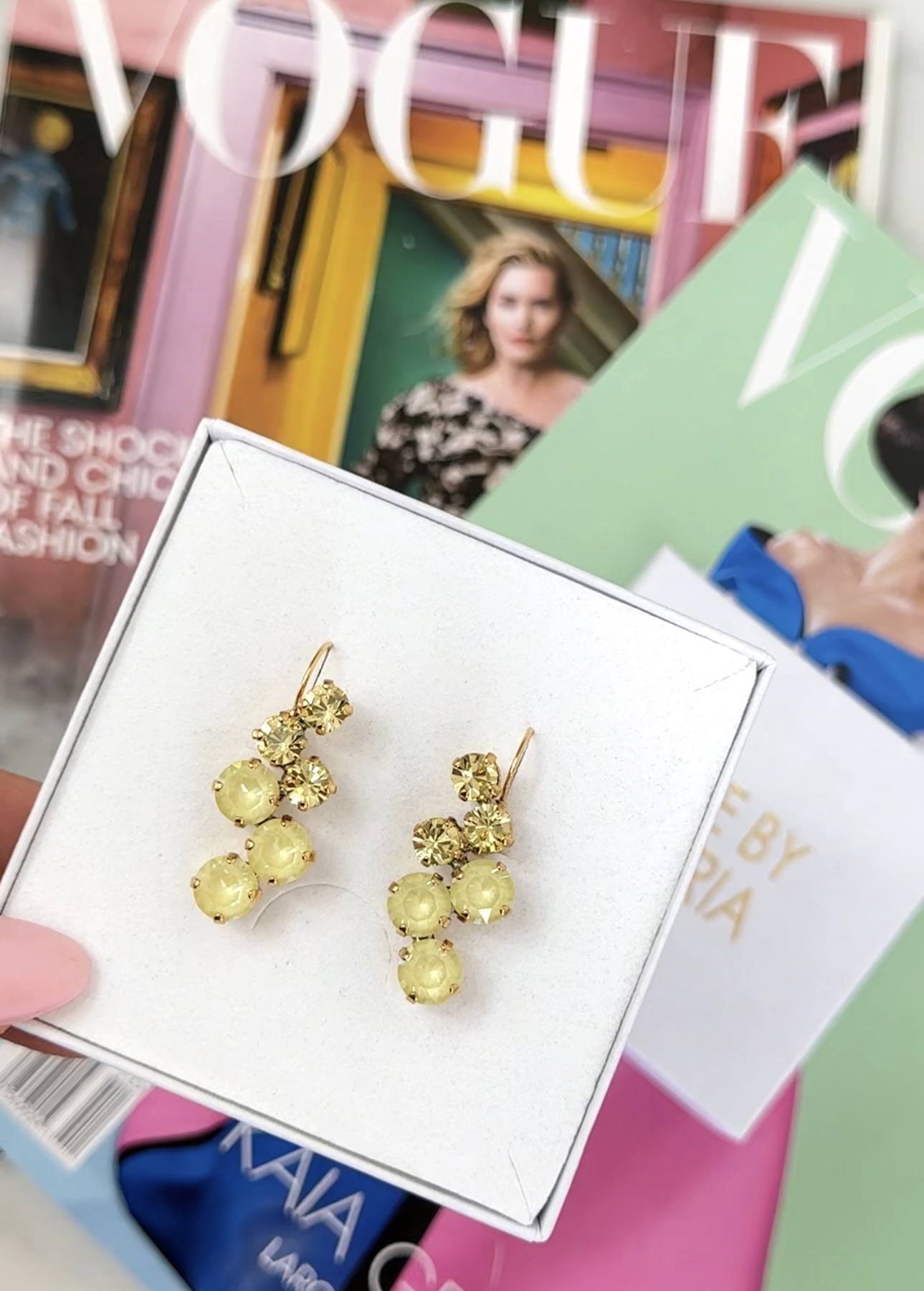 Earrings Vera Yellow combo Gold - 2