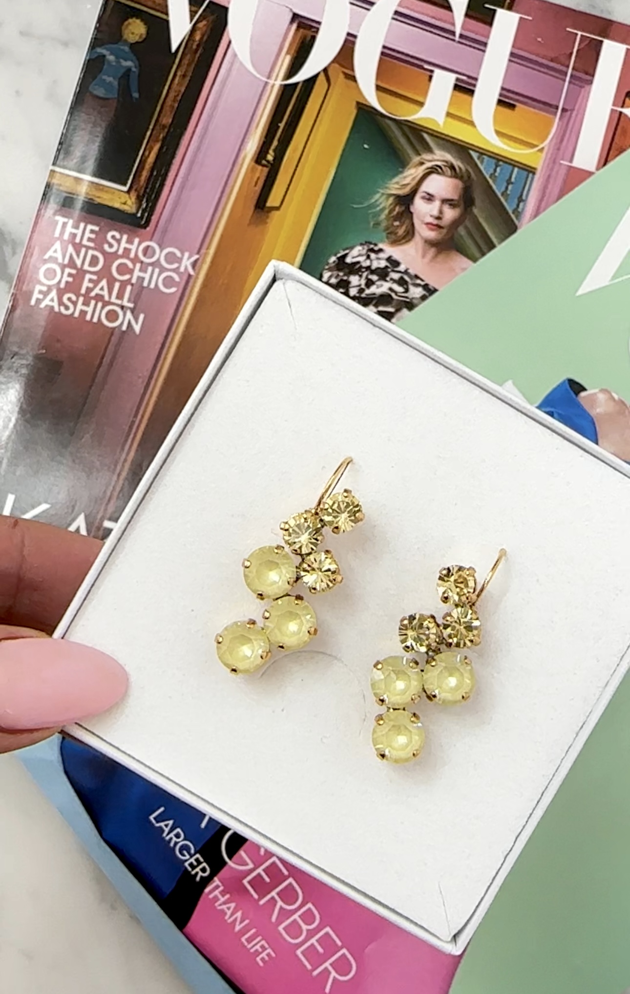 Earrings Vera Yellow combo Gold