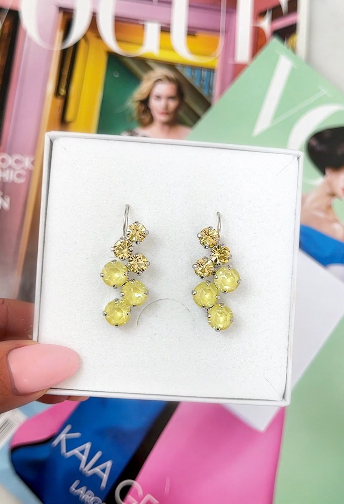 Earrings Vera Yellow como Silver