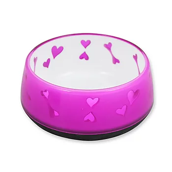 Pet Love bowl rosa m tung botten.
