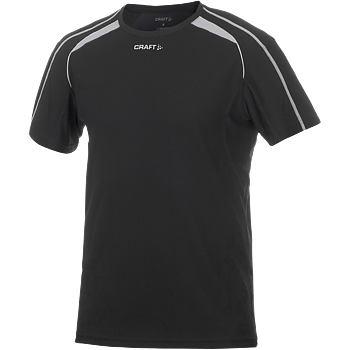 Sport T-shirt black in functional material 