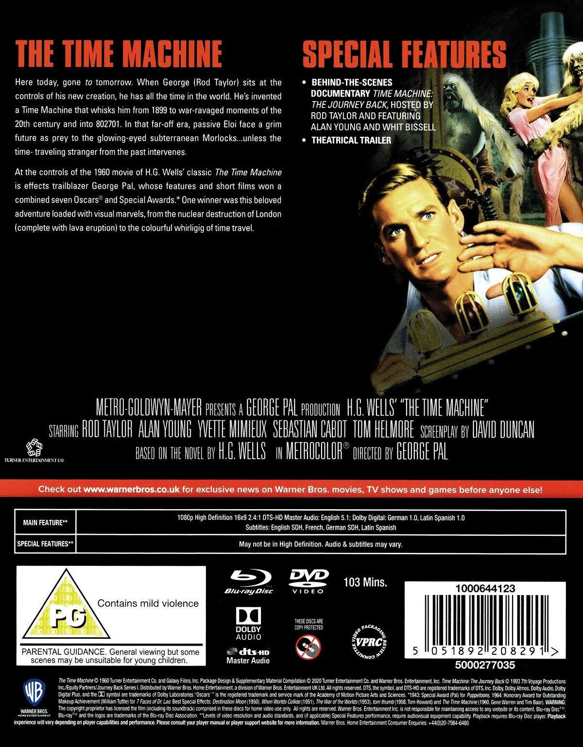 The Time Machine (Premium Collection) (ej svensk text) (Blu-ray + DVD) - 2