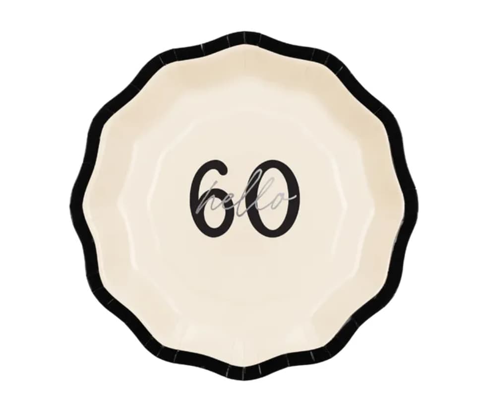 Papperstallrikar - "Happy 60"  - 2