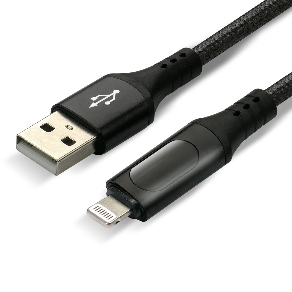 EverActive USB / iPhone Lightning LCD Braided Cable (1m) - 2