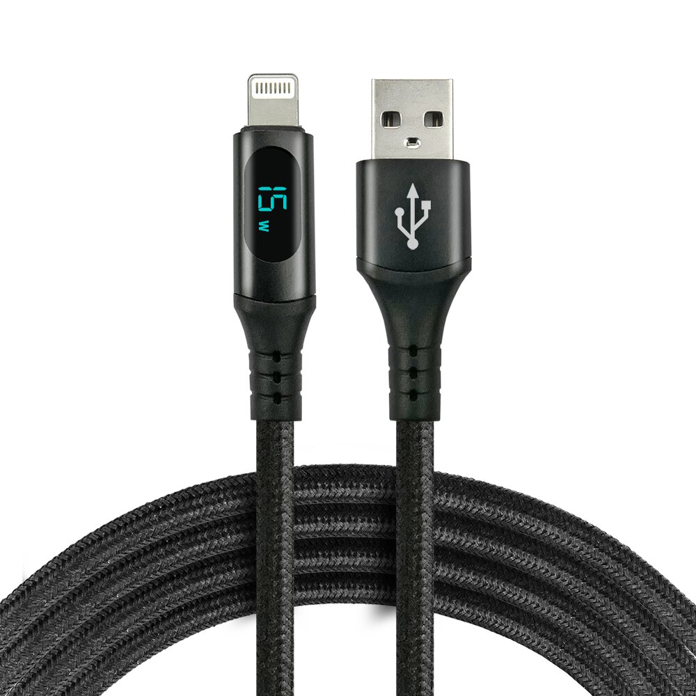 EverActive USB / iPhone Lightning LCD Braided Cable (1m)