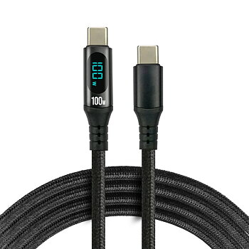 EverActive USB-C / PD E-Marker LCD Braided Cable (1m)