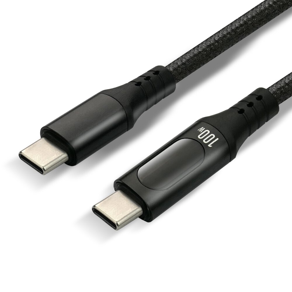 EverActive USB-C / PD E-Marker LCD Braided Cable (1m) - 2