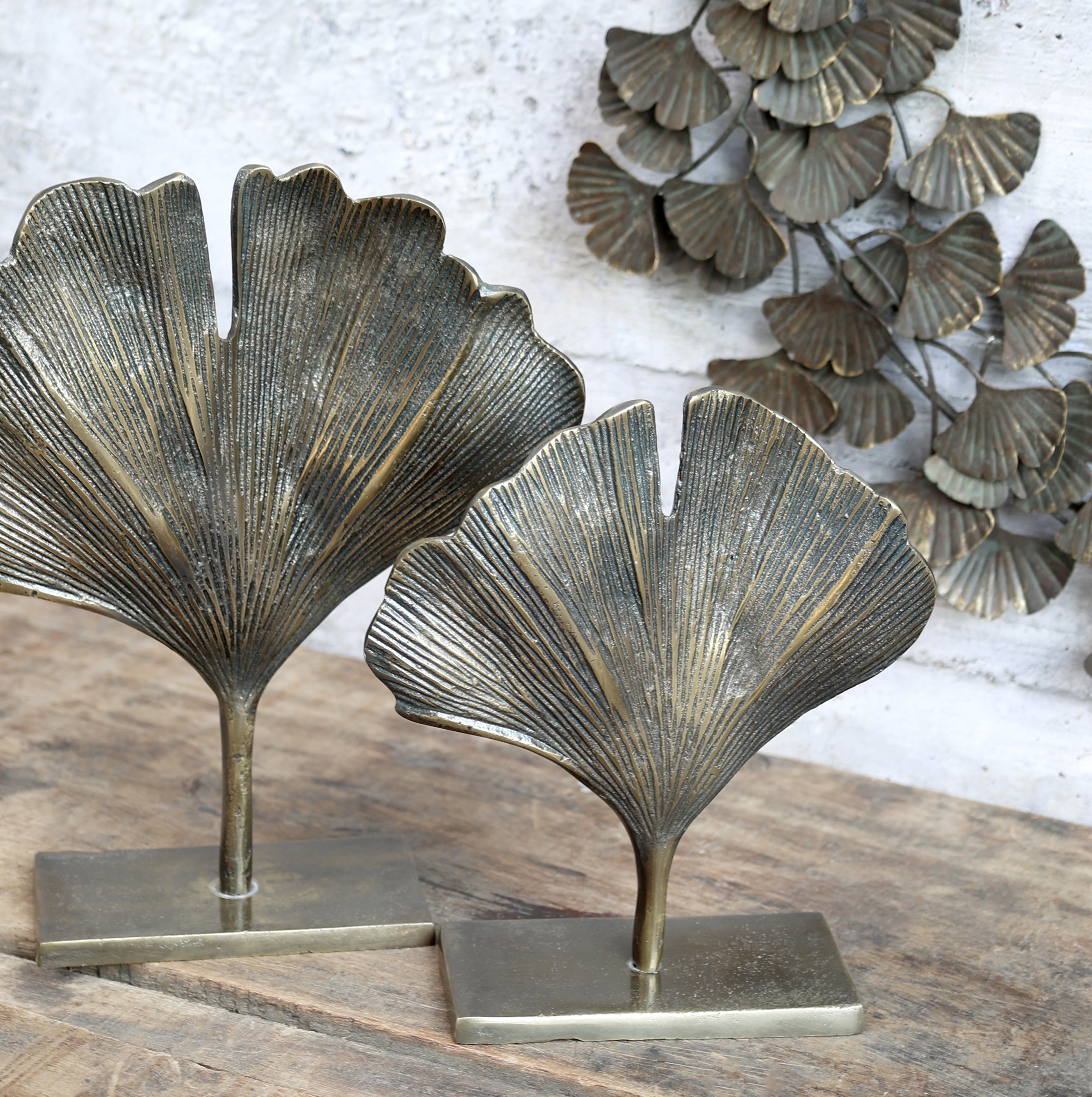 Blad Livets träd mässing Chic Antique lantlig stil Gårdsromantik - 2
