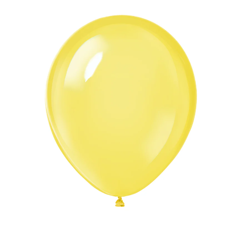 Ballonger Crystal 27 cm - Gul (10-pack)
