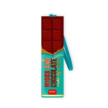 Bokmärke i papp med elastisk ögla,  Chocolate