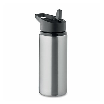 Steel bottle with a straw