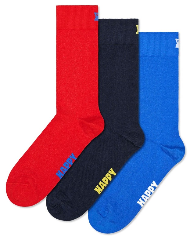 3-Pack Happy Socks Solid Socks