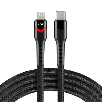 EverActive USB-C / iPhone Lightning RGB LED Braided Cable (1m)