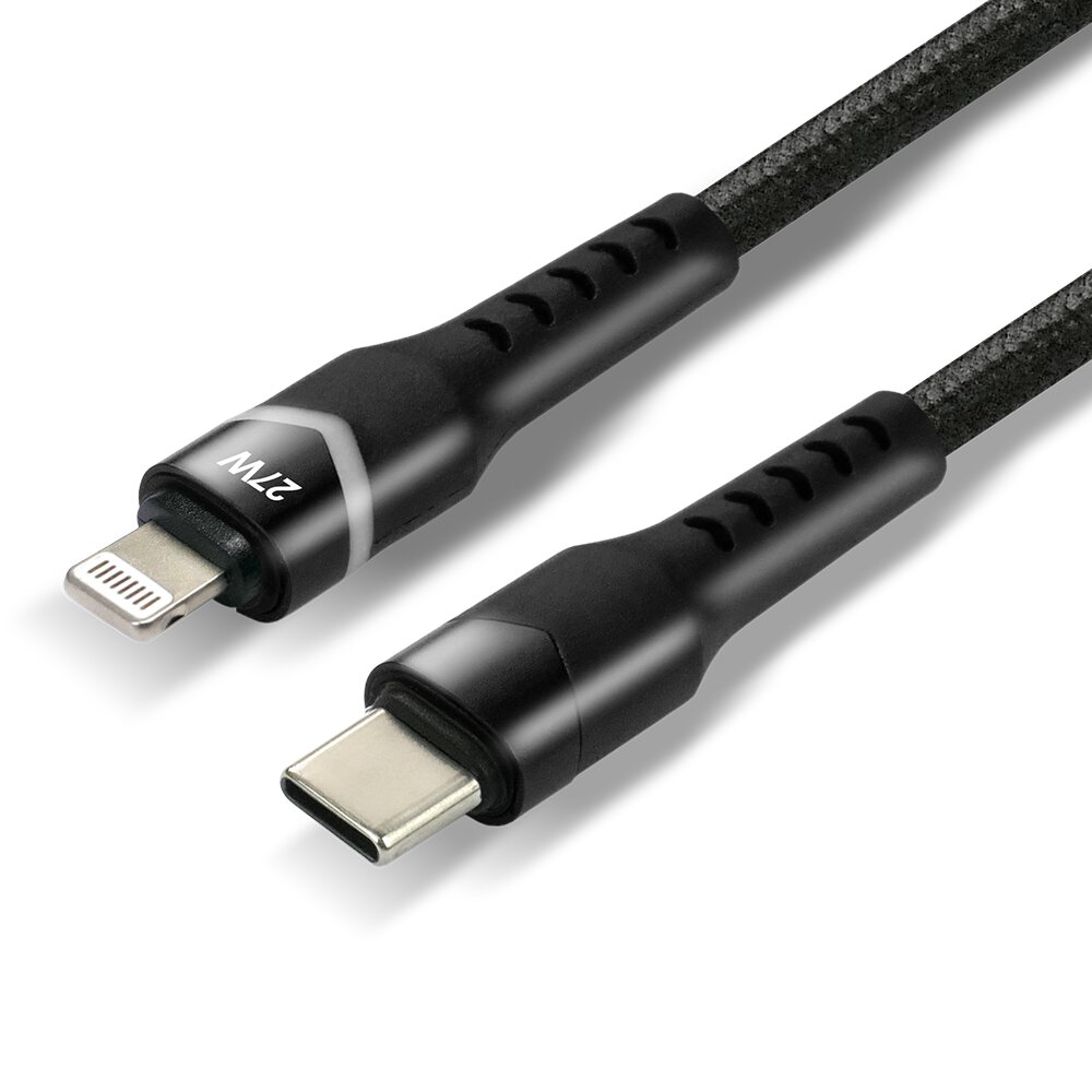 EverActive USB-C / iPhone Lightning RGB LED Braided Cable (1m) - 2