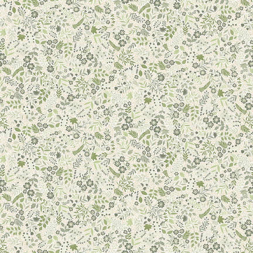 Tyg Foxwood wildflower grön, Makower UK - 2