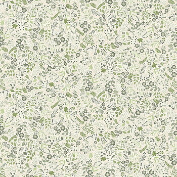 Tyg Foxwood wildflower grön, Makower UK