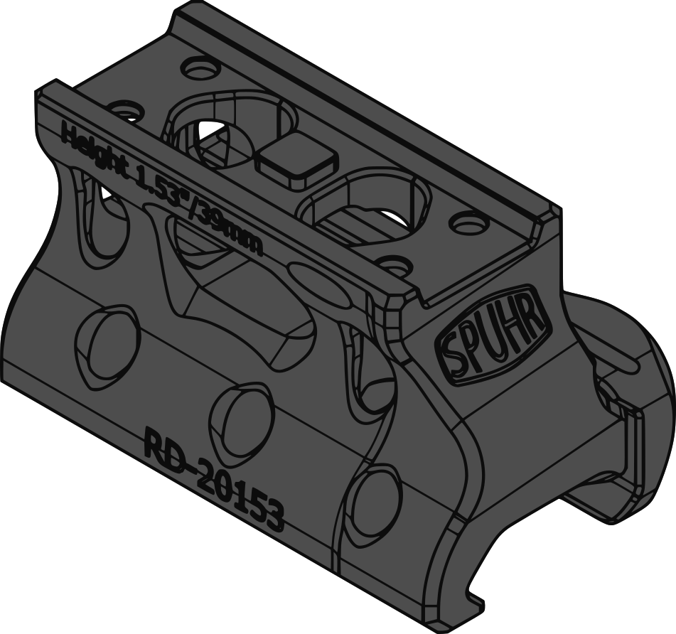 Spuhr RD-20153 Aimpoint T-2/CompM5 Mount H39mm/1.53" PIC (Absolute)