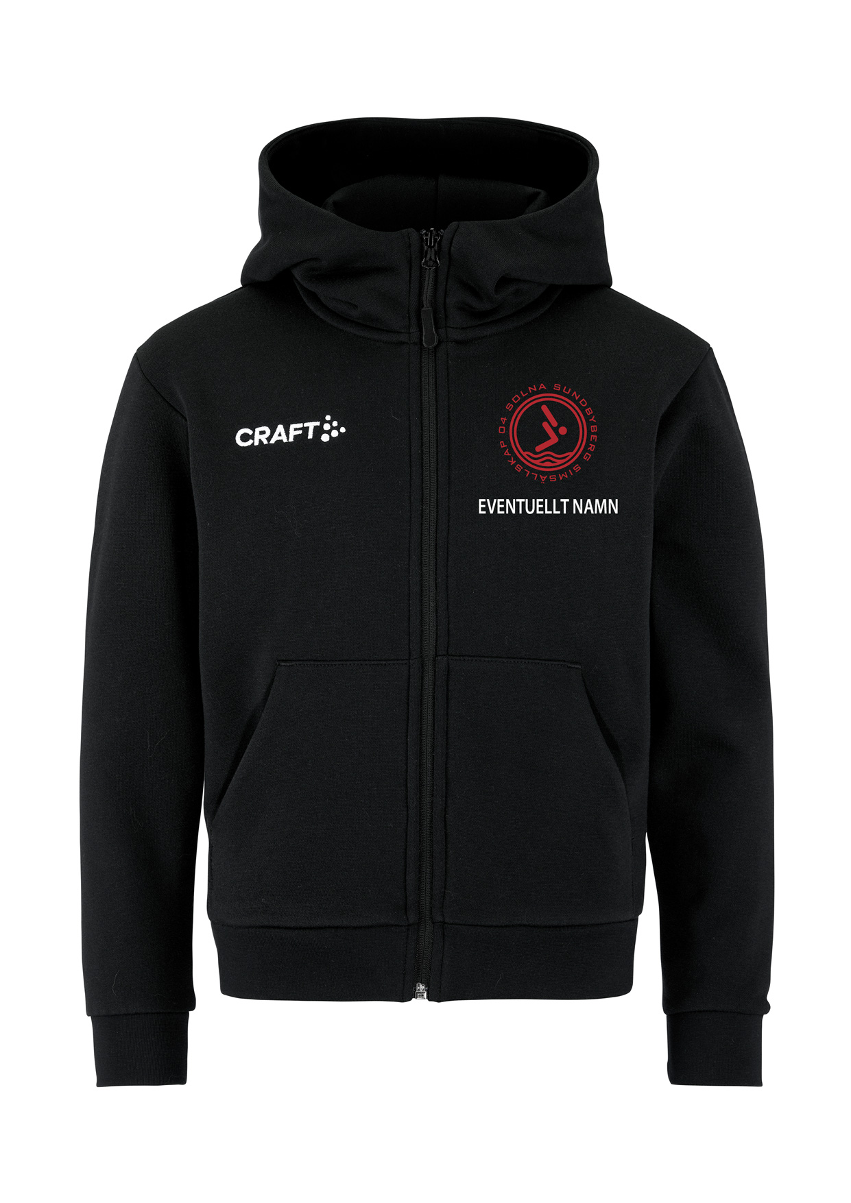SS04 FZ Hoodie Jr, Svart