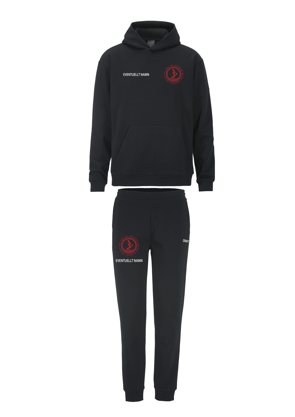 SS04 College Overall, Hood & Sweatpants Jr Svart