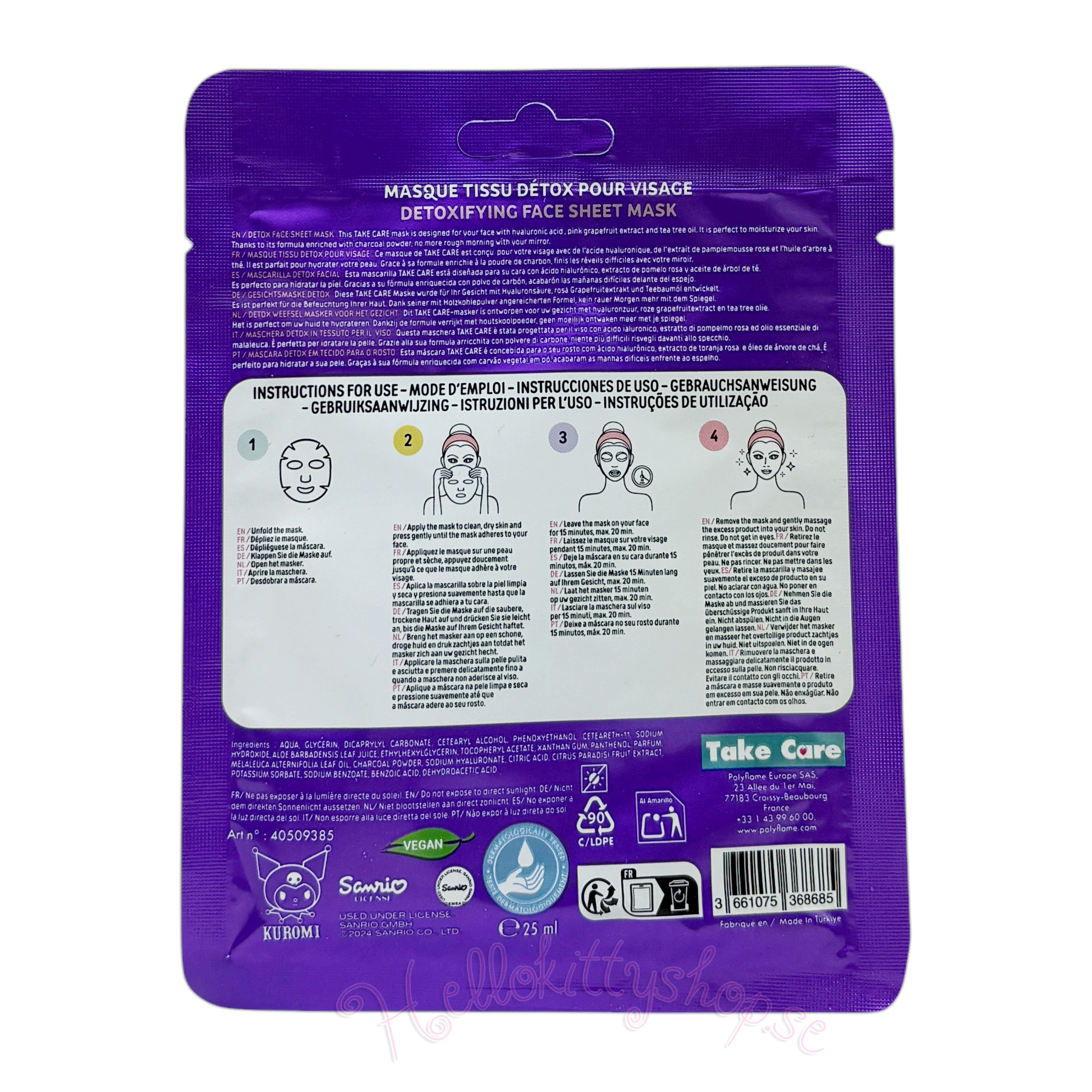 Hello Kitty & Friends Kuromi&nbsp; Ansiktsmask - Detoxifying - 3