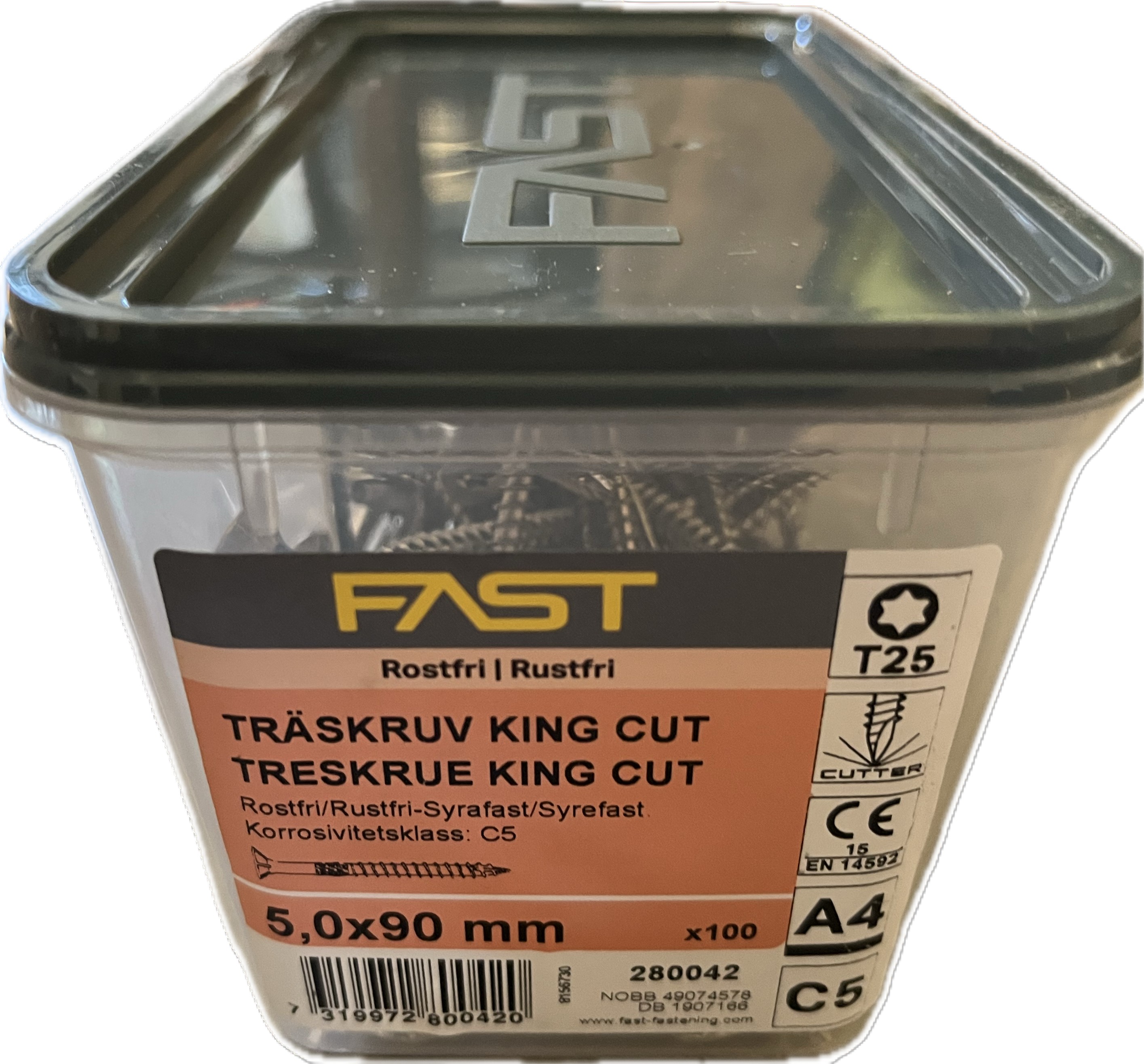 Träskruv TFT 5,0X90 A4 BRK=100 Nettoprisad artikel - 2