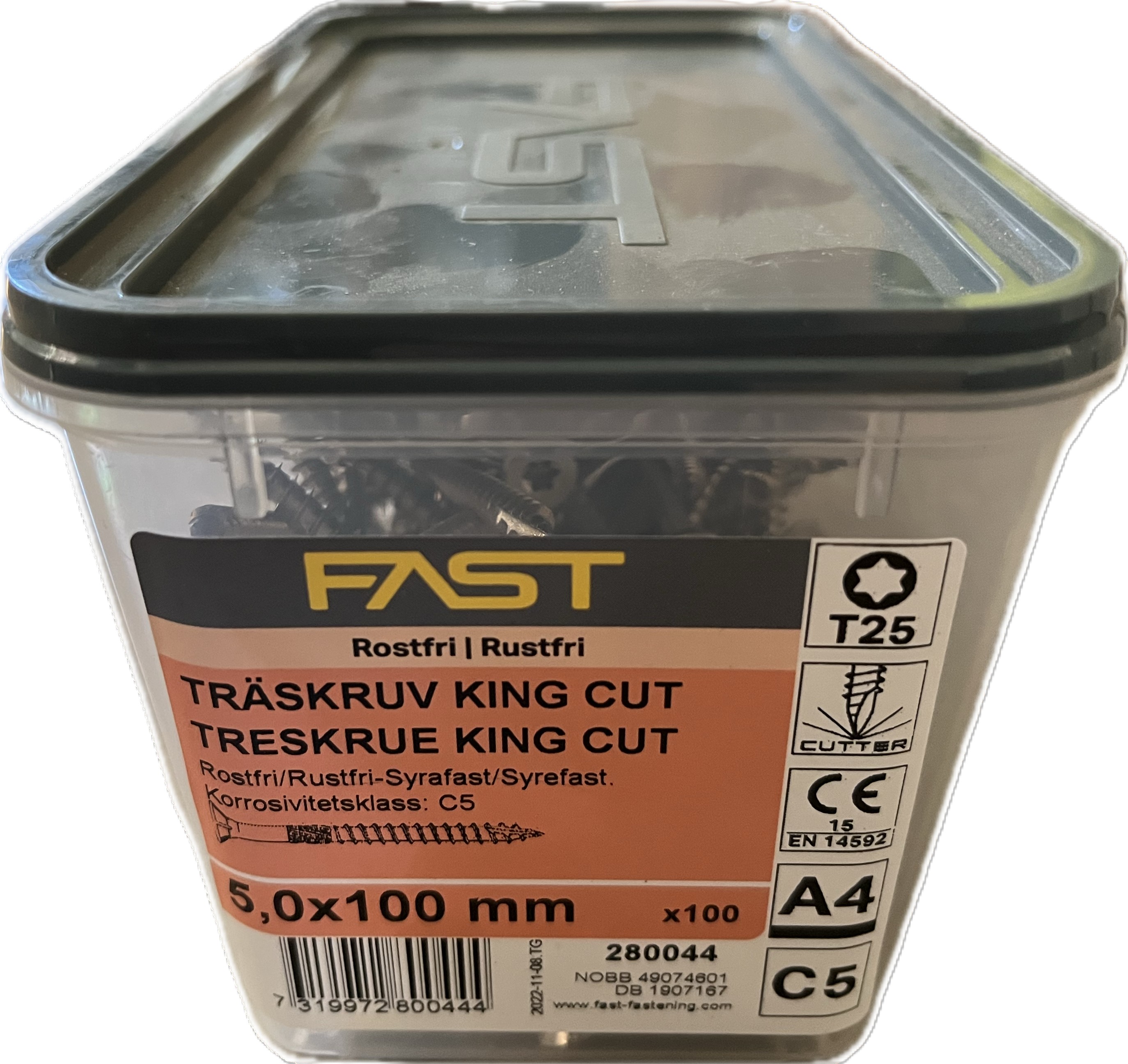 Träskruv TFT 5,0X100 A4 BRK=100 Nettoprisad artikel - 2
