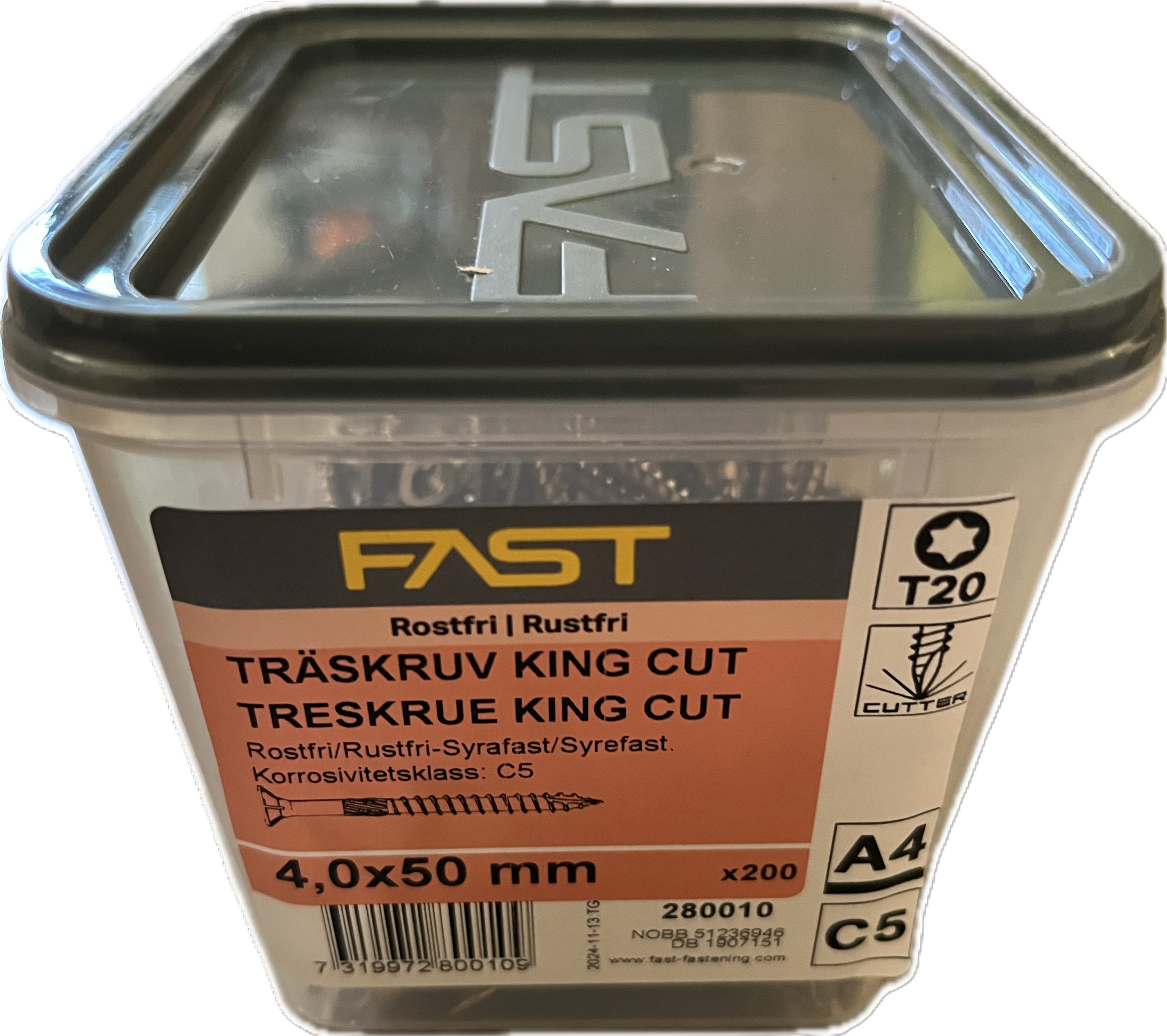 Träskruv TFT 4,0X50 A4 BRK=200 Nettoprisad artikel - 2