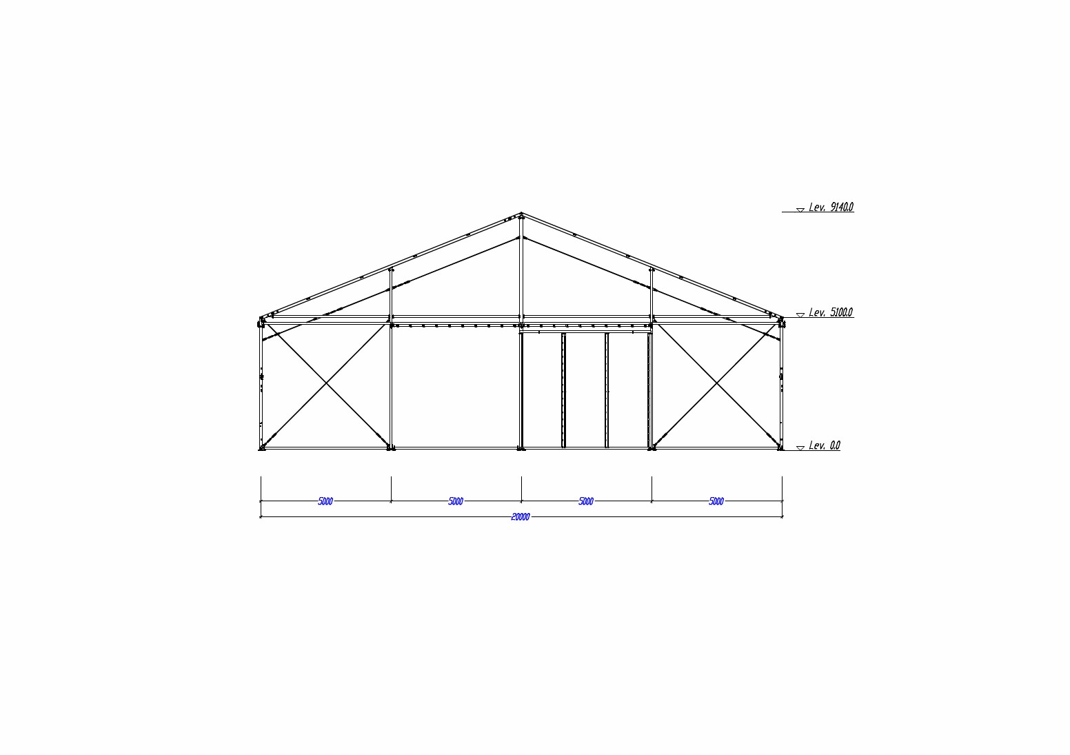 Teräsrunkoinen peltihalli  20 x 40 metriä - 4