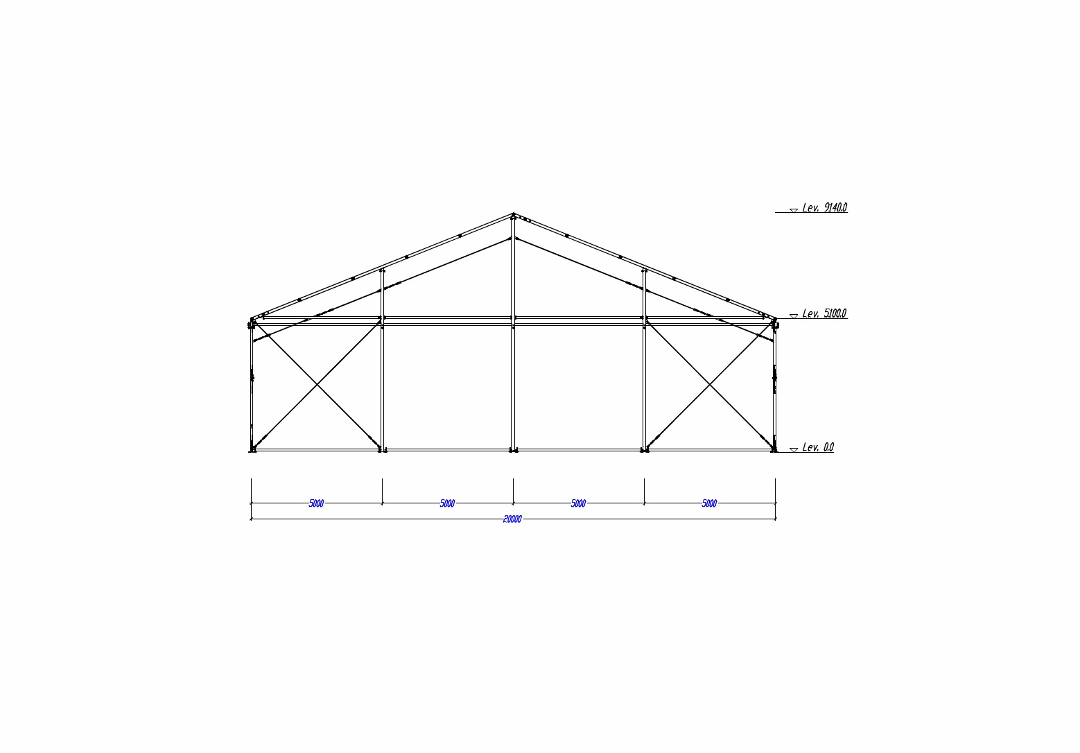 Teräsrunkoinen peltihalli  20 x 40 metriä - 3