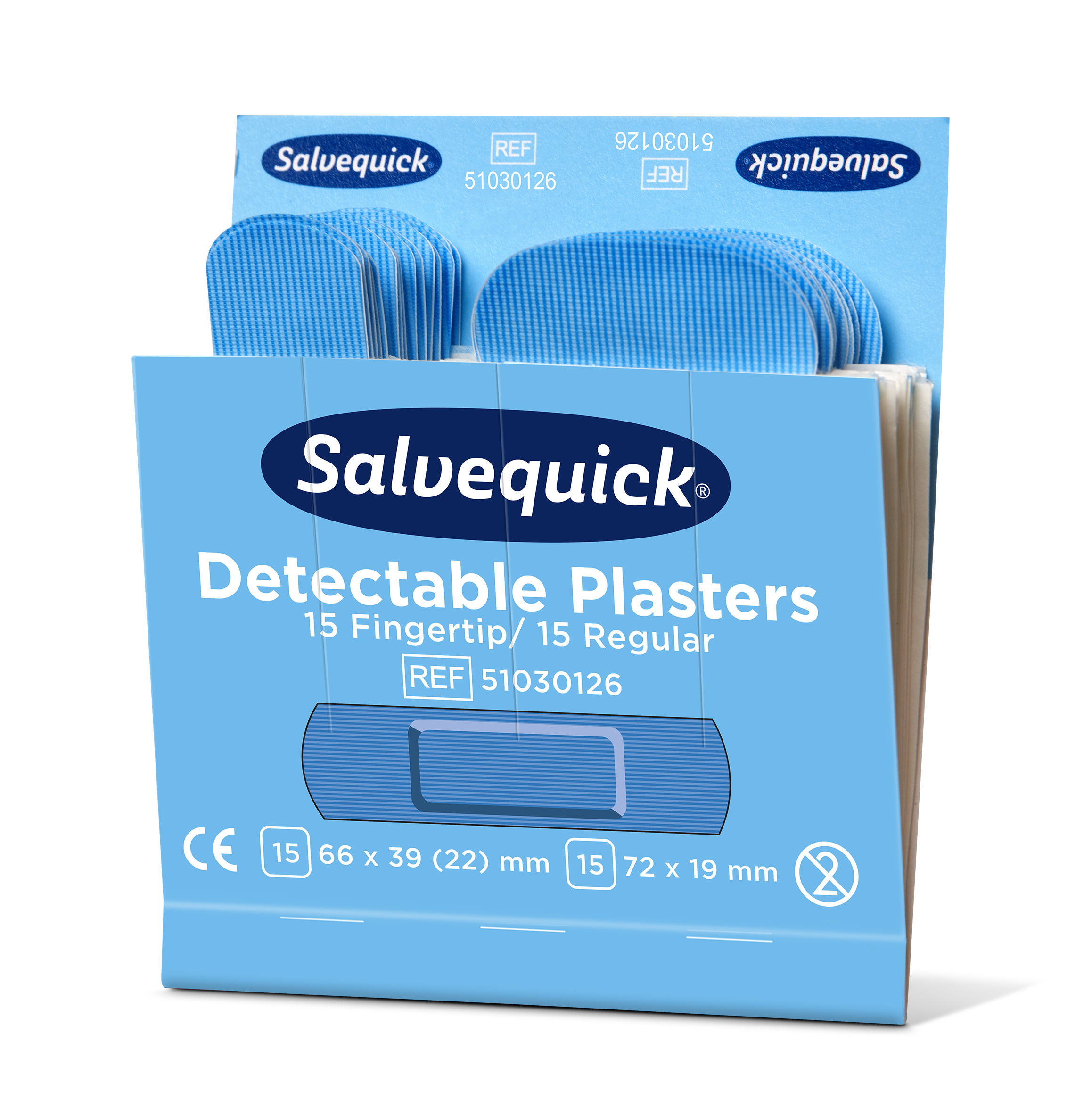 Blue Detectable Plåster Fingertip/Regular - 2