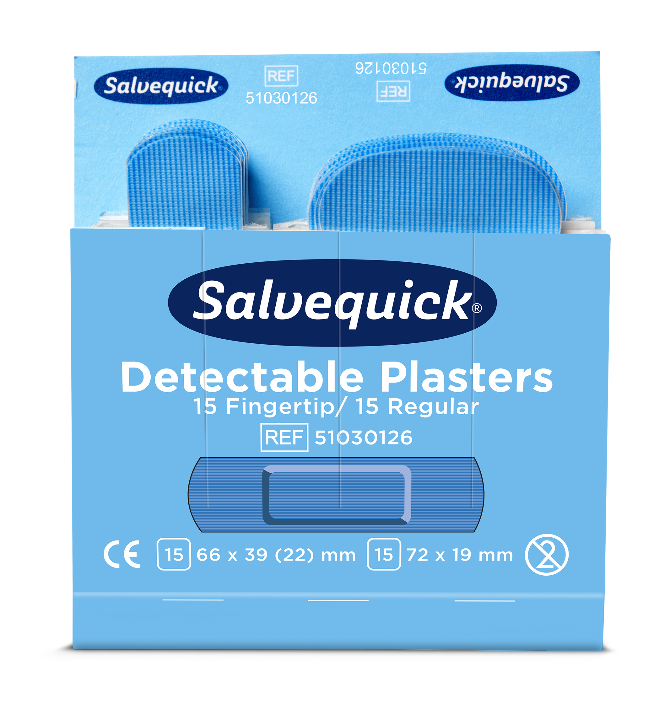Blue Detectable Plåster Fingertip/Regular - 3