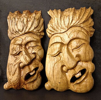 Abstrakt Hand snidad Trä Mask
