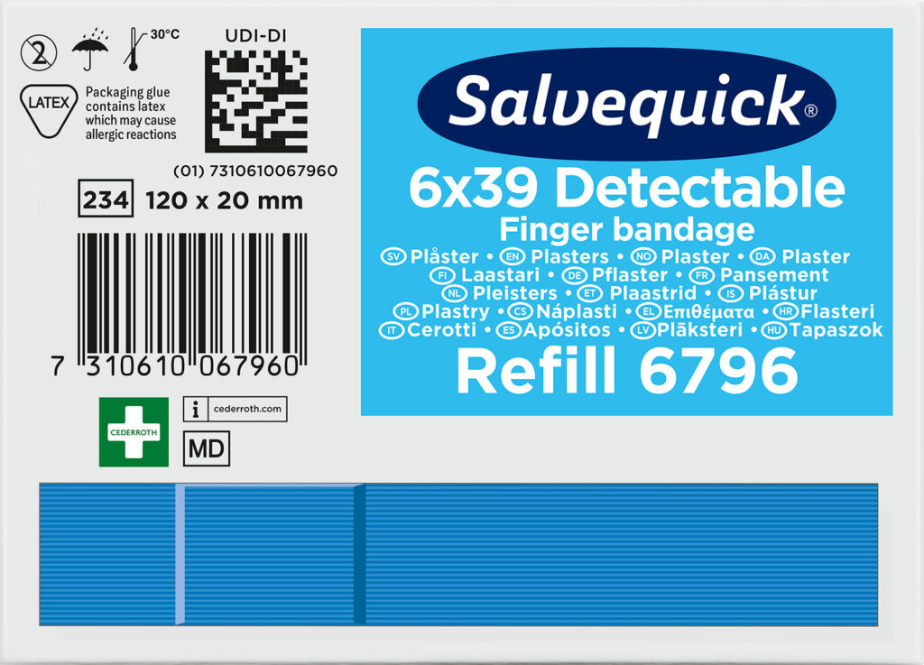 Blue Detectable Extra Långa Fingerplåster - 4