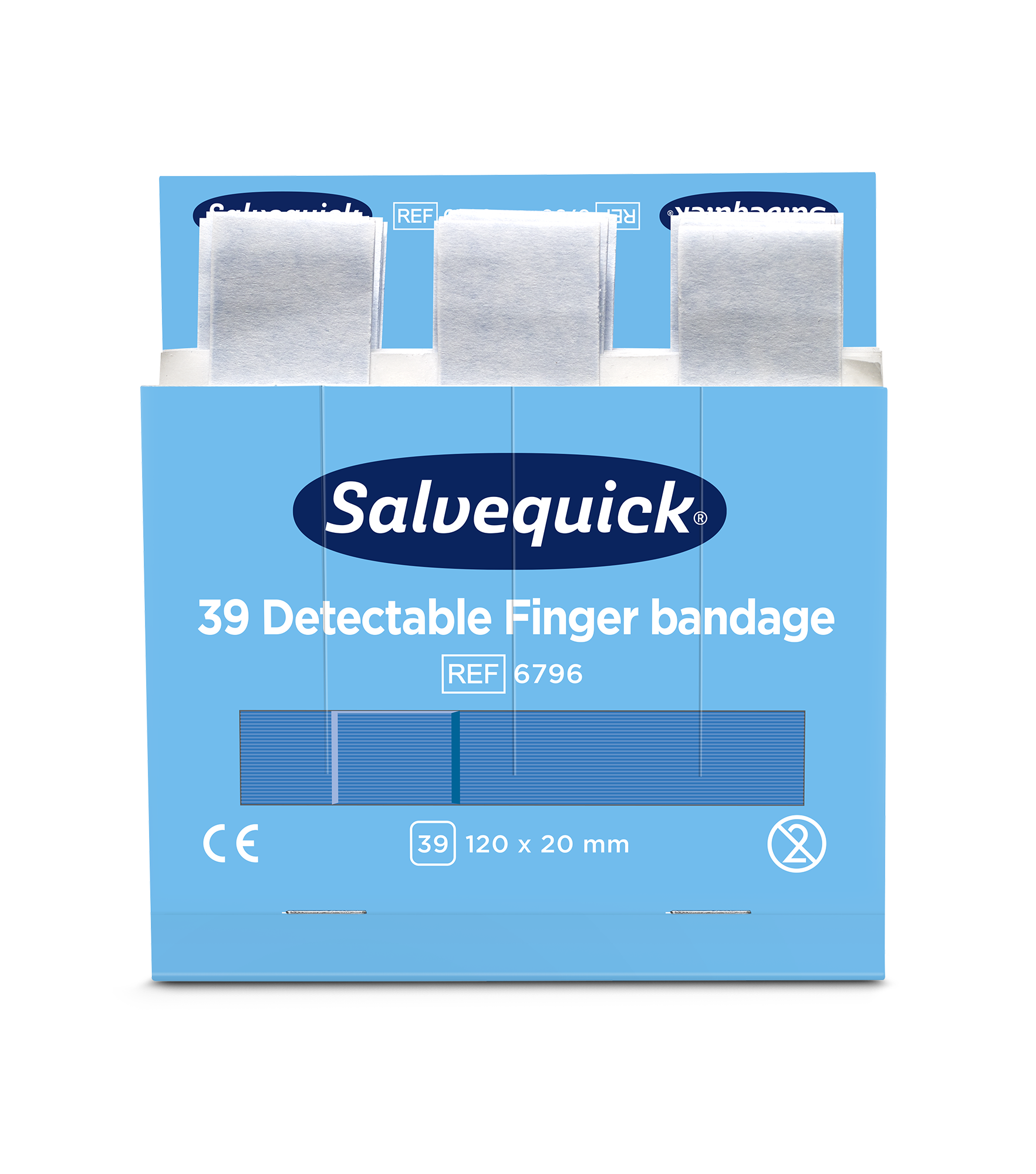 Blue Detectable Extra Långa Fingerplåster - 3