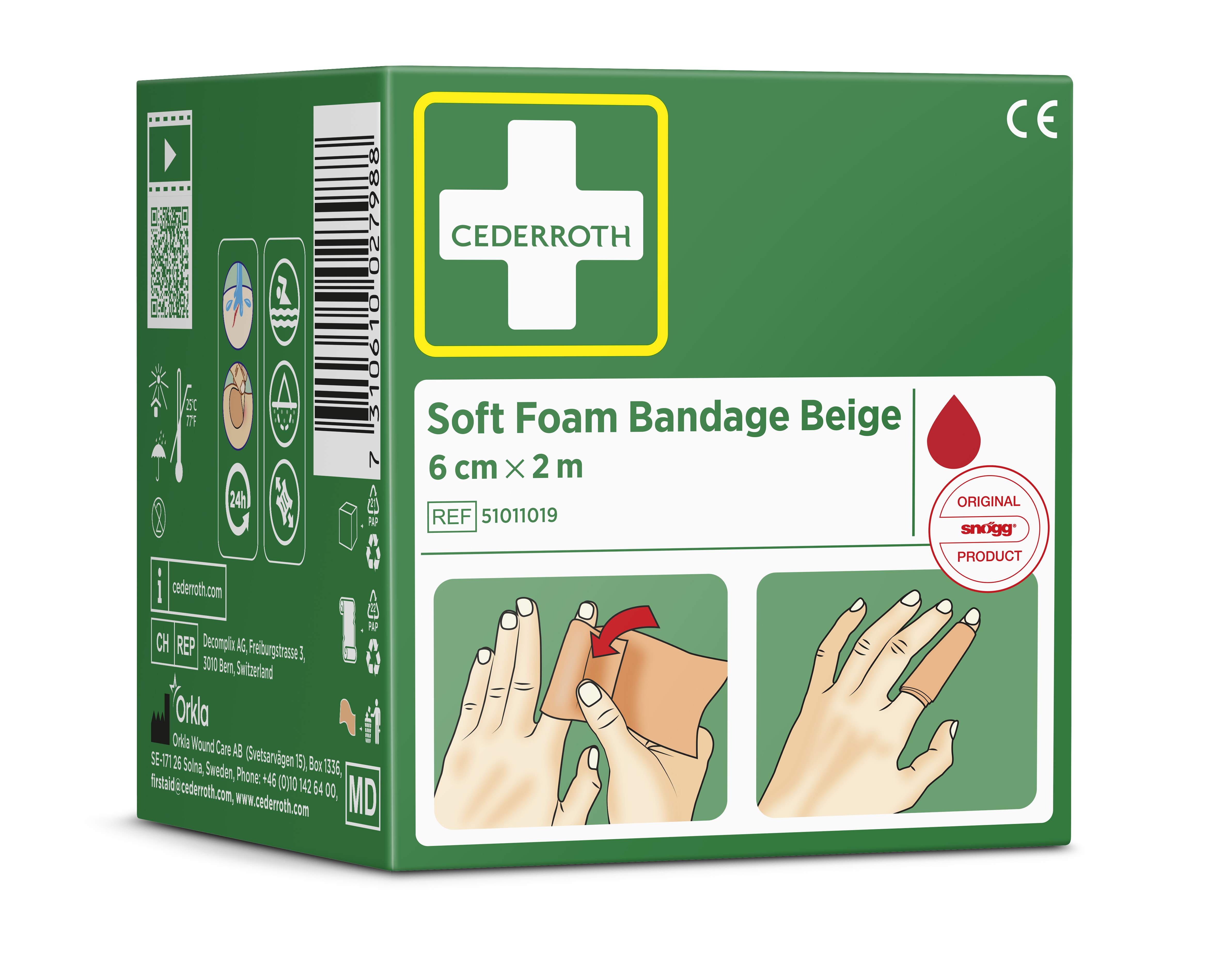 Soft Foam Bandage Beige 6 cm x 2 m - 3