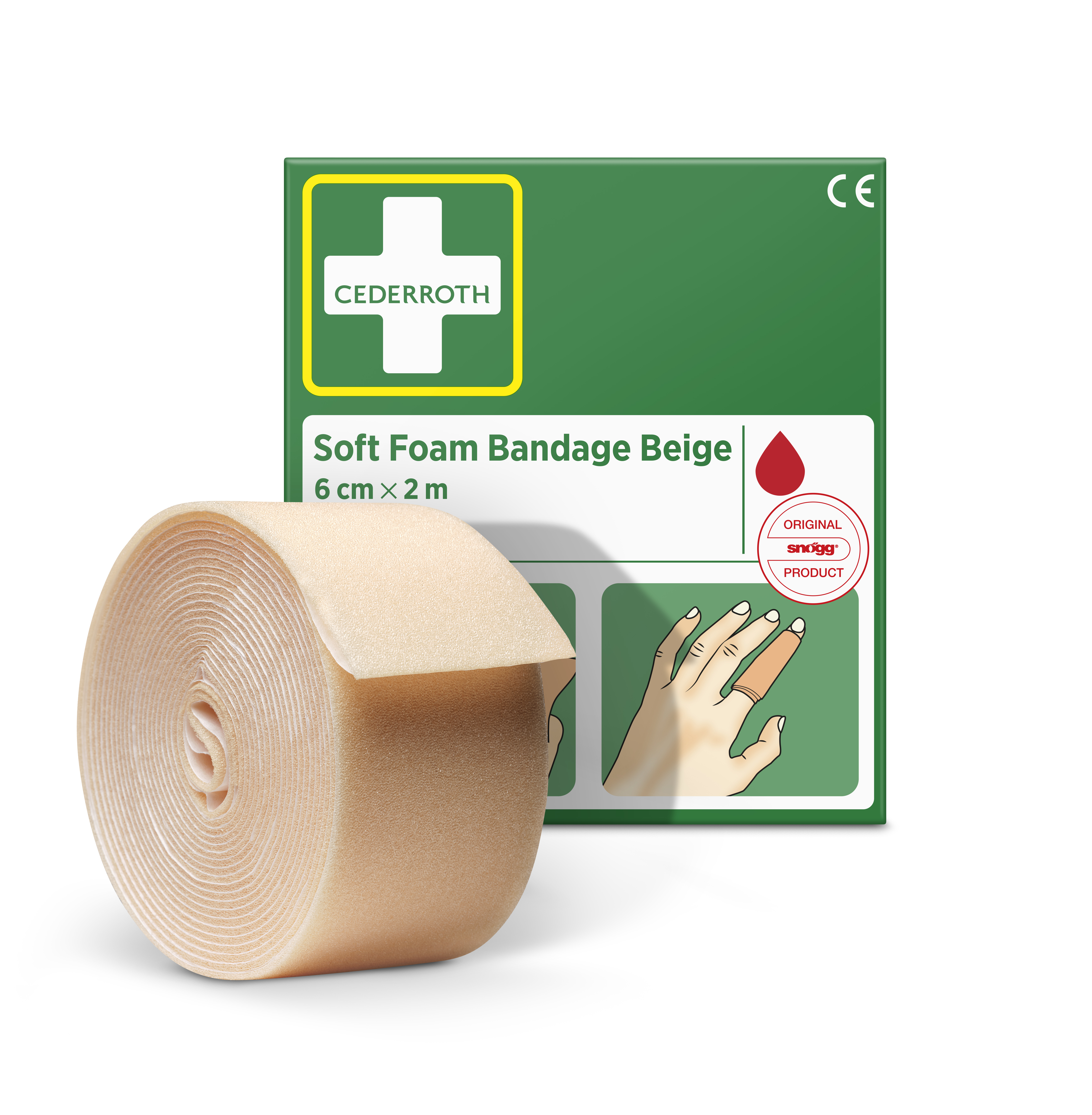 Soft Foam Bandage Beige 6 cm x 2 m