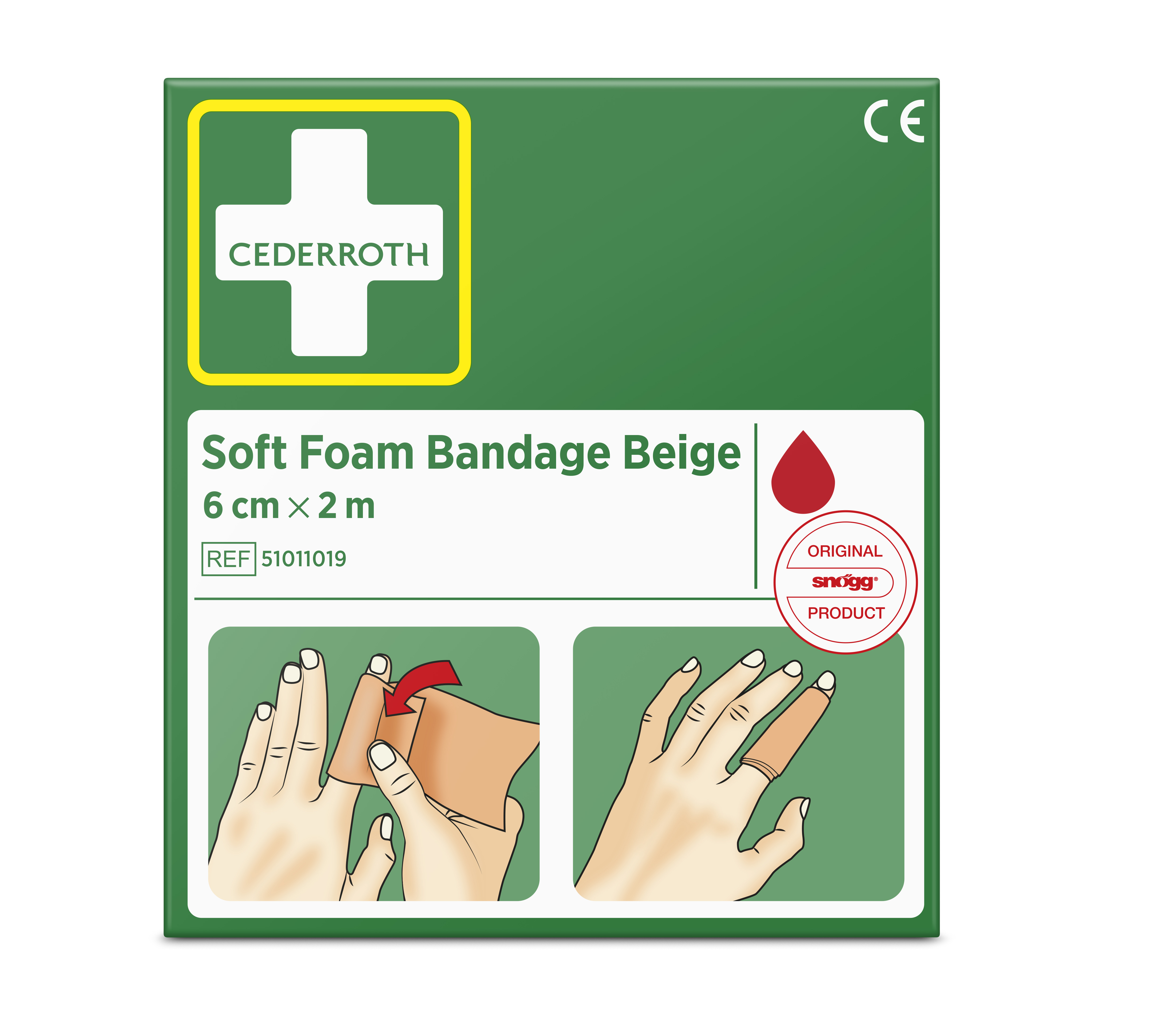 Soft Foam Bandage Beige 6 cm x 2 m - 4