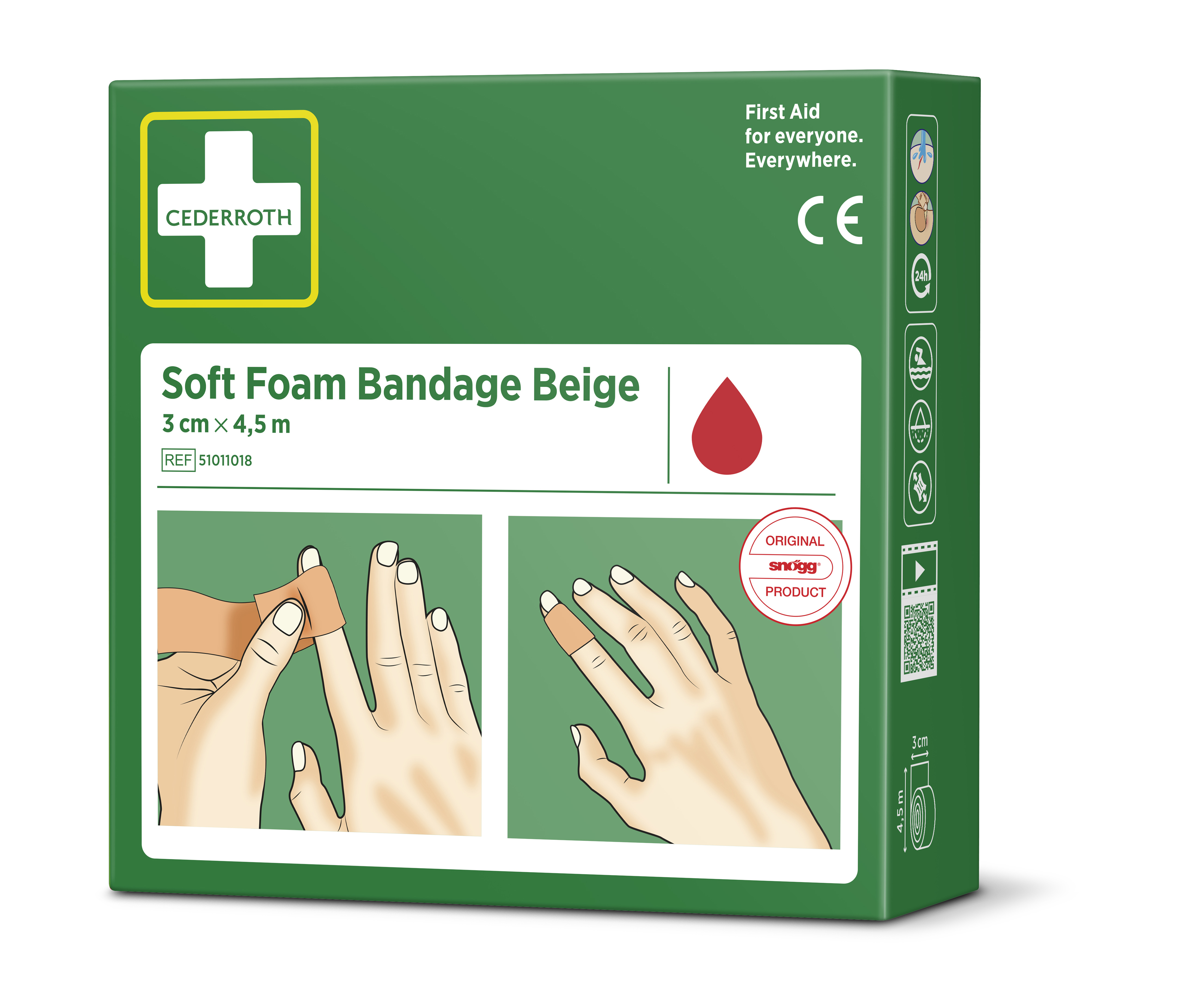 Soft Foam Bandage Beige 3 cm x 4,5 m - 2