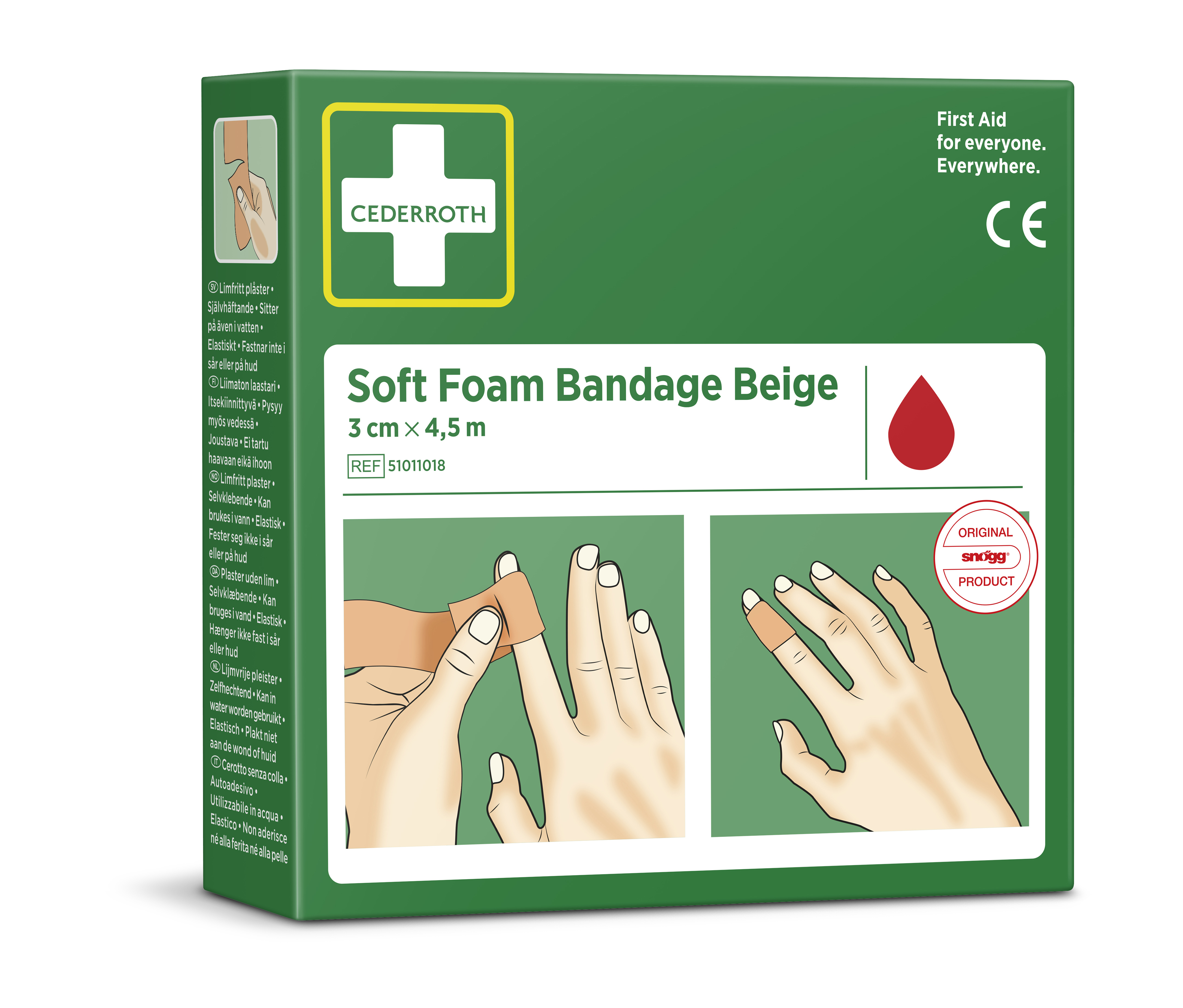 Soft Foam Bandage Beige 3 cm x 4,5 m - 3