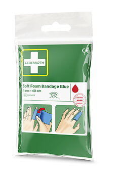 Soft Foam Bandage Blue – Pocket size 6 x 40 cm
