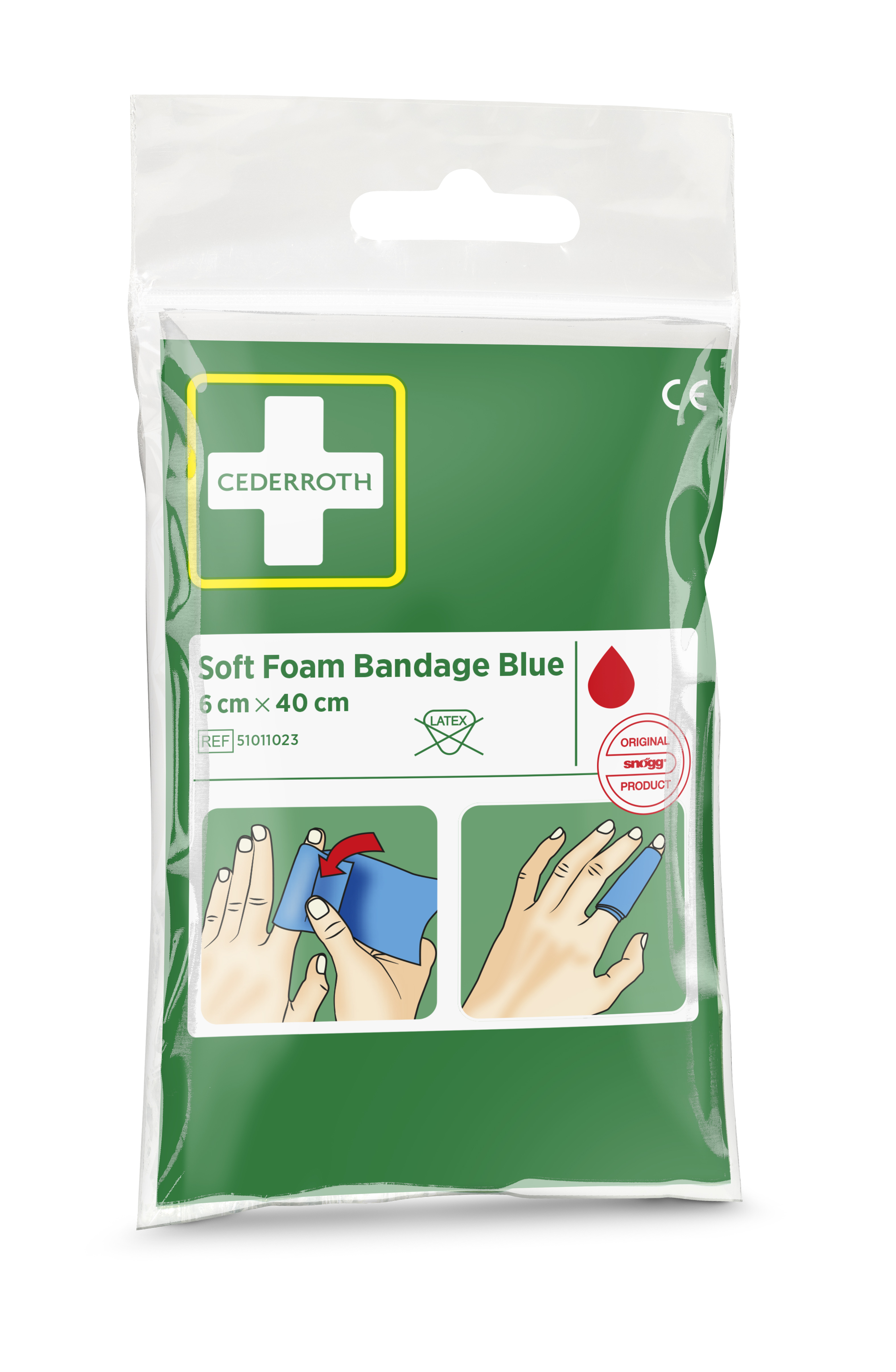 Soft Foam Bandage Blue – Pocket size 6 x 40 cm - 2