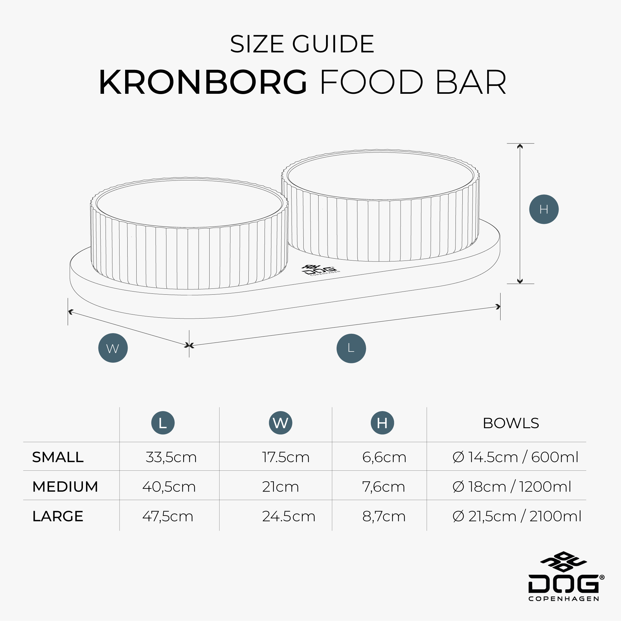 Dog Copenhagen Kronborg Food Bar - Off White/Oak 