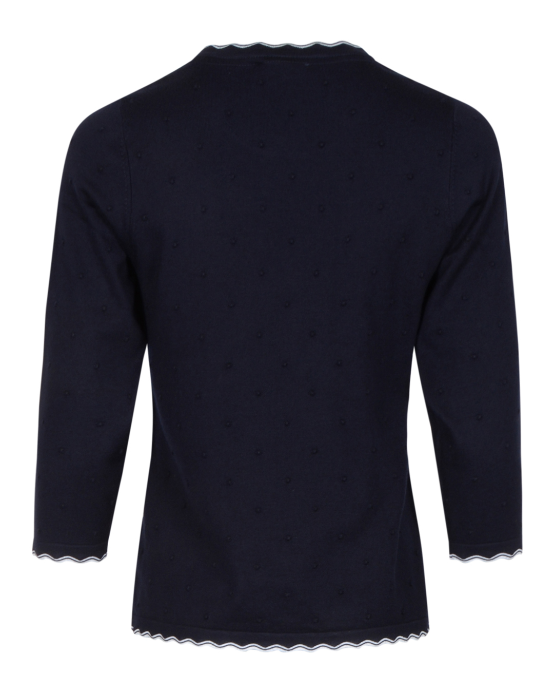 Jumper trekvartsärm marin med vit kant - 2